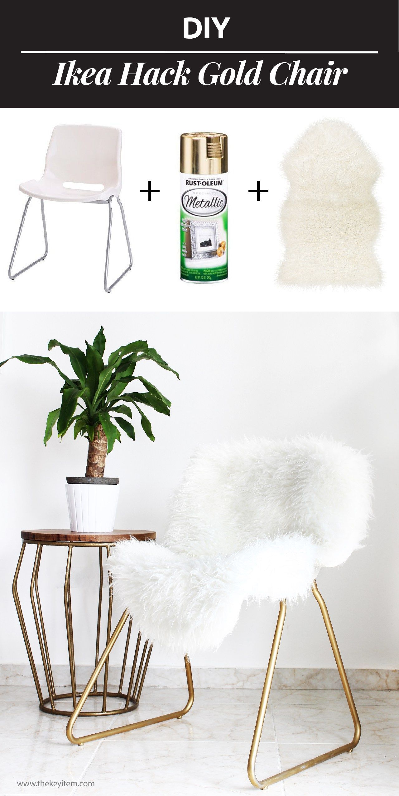 Ikea Hack: Turn A Boring Chair Into A Glam Piece //  Today I want to share with…