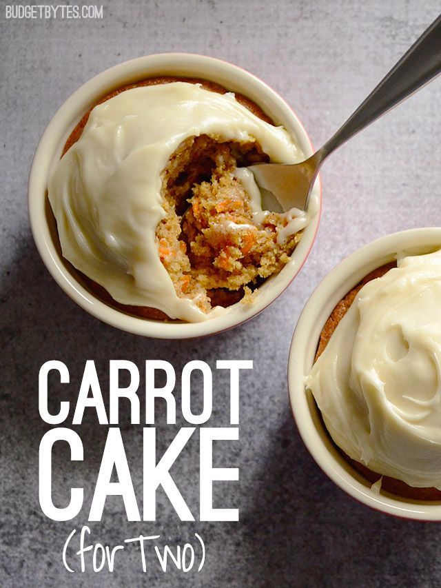 Make just enough carrot cake to make you and a loved one happy. No leftovers to “accidentally” indulge in! Step by step photos.