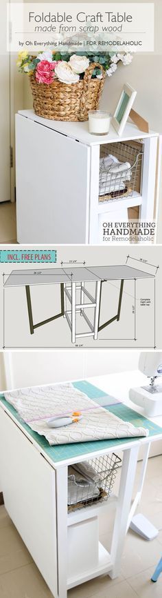 Make your small craft area work with this space-conscious DIY foldable craft table, built from inexpensive materials or even