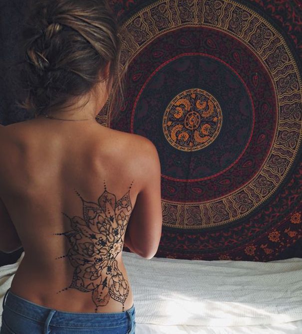 mandala tattoo on back