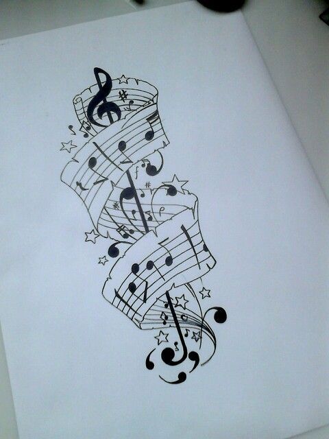 Musical tattoo design for later on today!