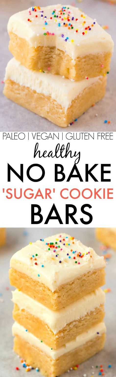 No Bake ‘Sugar’ Cookie Bars (V, GF, Paleo)- Secretly healthy no bake bars LOADED with holiday (or Christmas!) flavor but made in