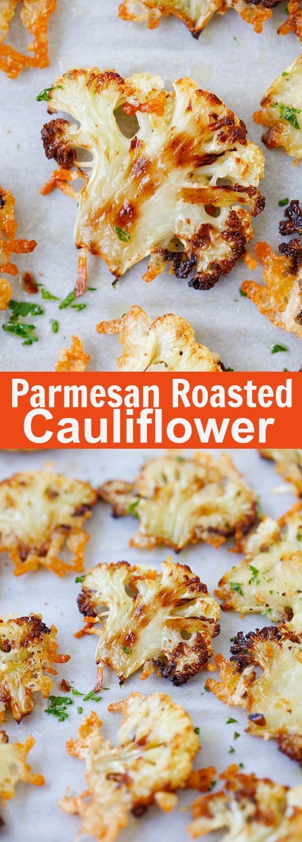 Parmesan Roasted Cauliflower – best cauliflower ever, baked in oven with butter, olive oil and Parmesan cheese. A perfect side