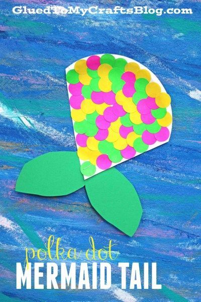 Polka Dot Mermaid Tail – Kid Craft Idea made with supplies from Dollar Tree!