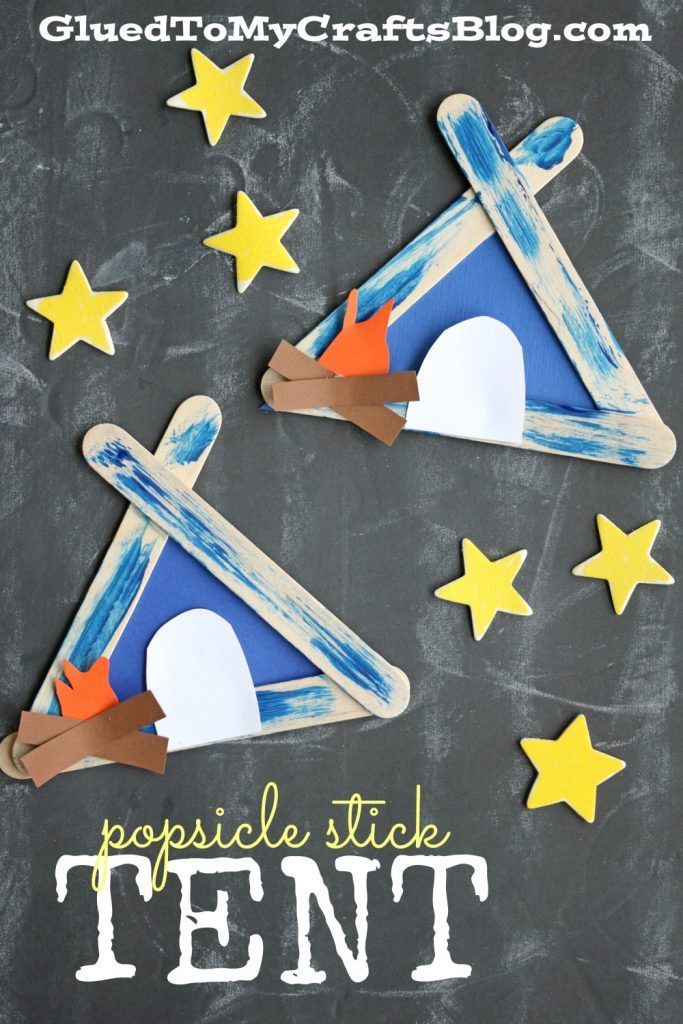 Today’s Popsicle Stick Tent Kid Craft idea is absolutely PERFECT for summer boredom busters and family camping adventures!