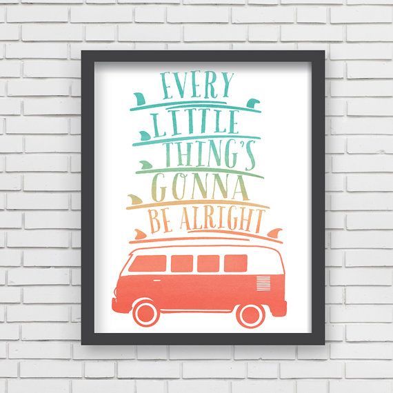 Watercolor Surfing Home Decor Surfboard Nursery Wall Art – Every Little Thing Art Print – 8×10 or 11×14