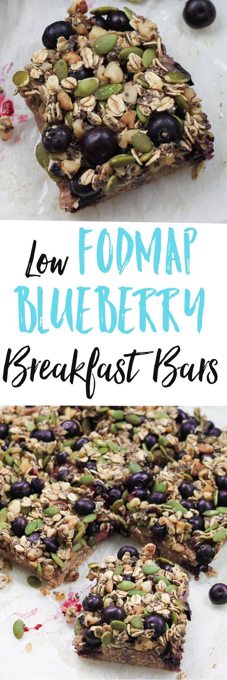 Your IBS elimination phase is easy with these Low FODMAP Blueberry Breakfast Bars, which can also easily be made vegan and gluten
