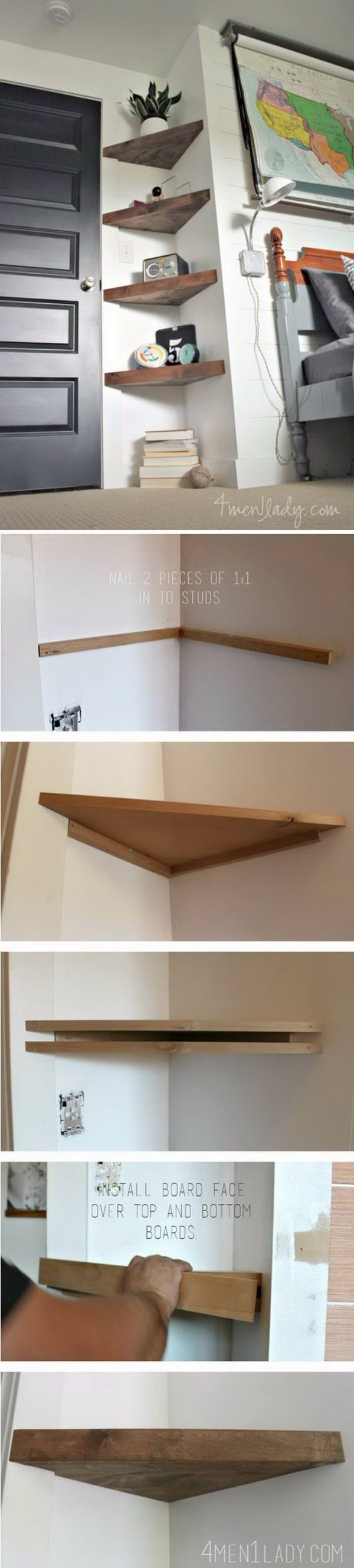 20  DIY Corner Shelves to Beautify Your Awkward Corner