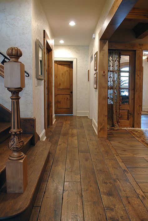 7-1/4″ wide plank solid Vintage grade French Oak hardwood floor, custom Gray color, hand scraped, hand beveled (Tuscany Design),