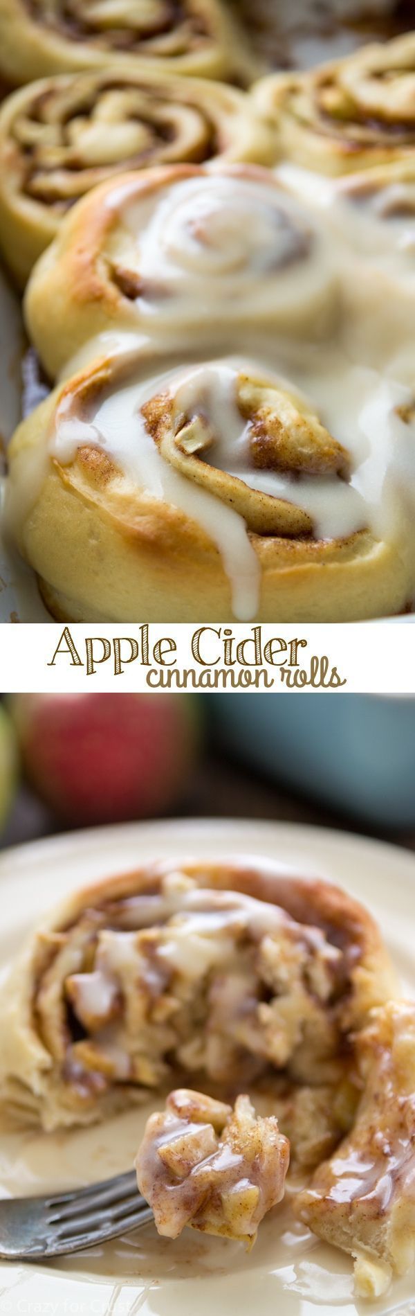Apple Cider Cinnamon Rolls – apple cider in the dough and the glaze!