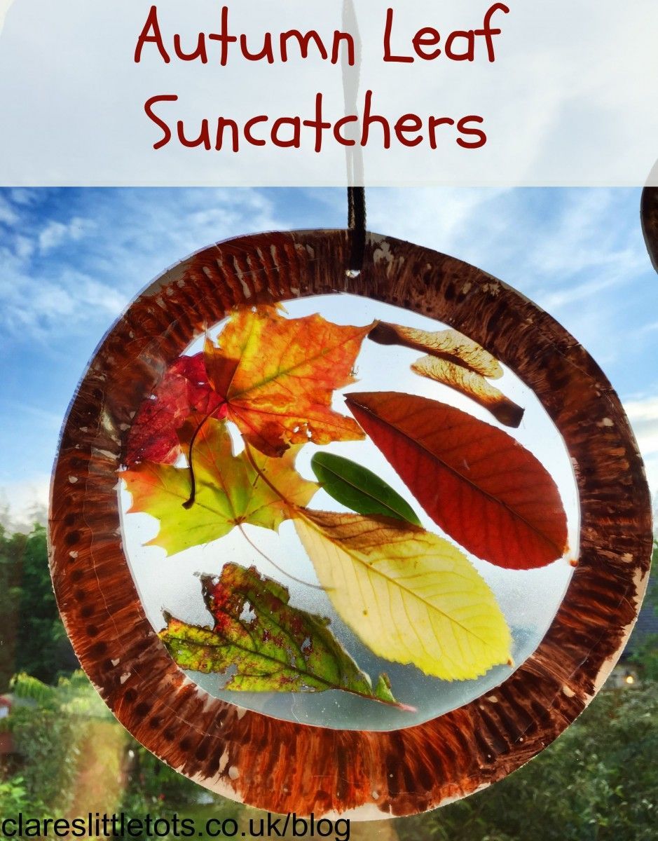 Autumn (Fall) leaf suncatchers. Easy autumn craft for children of all ages.