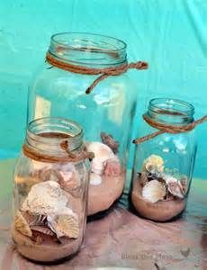 Beach Theme Party Decorations – Bing Images….mason jars, sand and fake candles