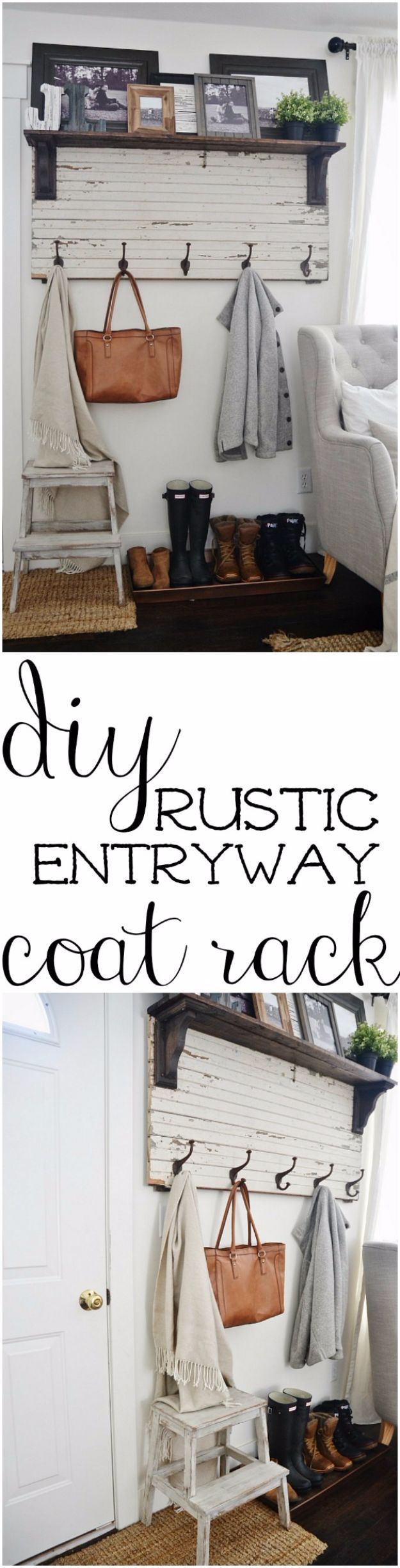 Best Country Decor Ideas – DIY Rustic Entryway Coat Rack – Rustic Farmhouse Decor Tutorials and Easy Vintage Shabby Chic Home