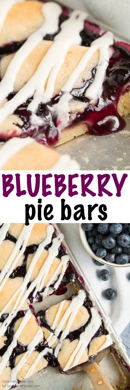 Blueberry Pie Bars are the perfect easy treat to throw together for the pie lovers in your life. No rolling pin required!