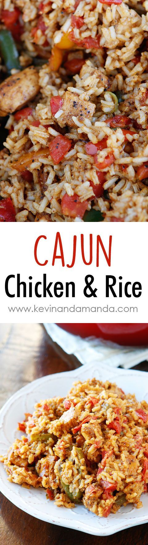 Cajun Chicken & Rice… I used all fresh veggies, chicken broth, a little  Worcestershire sauce and Tabasco  Thank you for