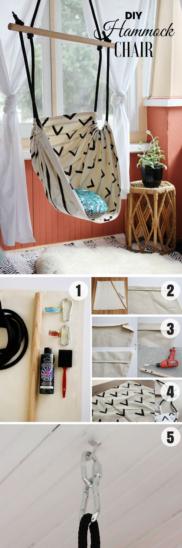 Check out how to make an easy DIY Hammock Chair for bedroom decor @istandarddesign