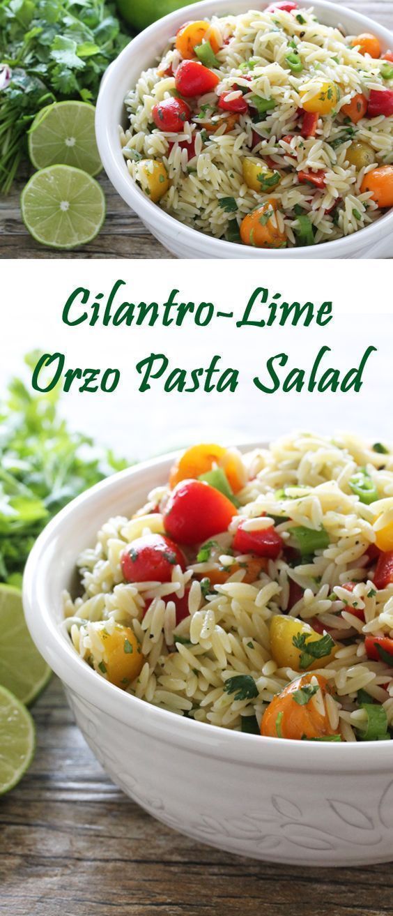 Cilantro-Lime Orzo Pasta Salad. Perfect for summer picnics, potlucks, and barbecues! via @stayathomechef