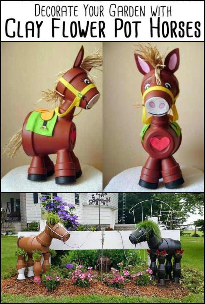 Decorate Your Garden by Making This Clay Flower Pot Horse