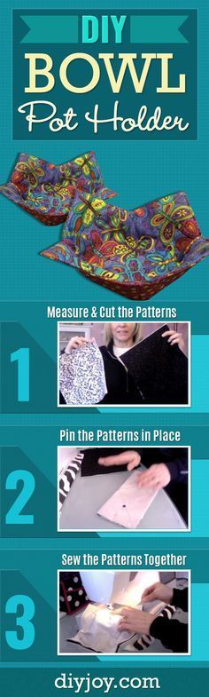 DIY Bowl Potholder – Easy Sewing Projects With Free Sewing Patterns – Youtube Video and Step by Step Tutorial for DIY Kitchen Home