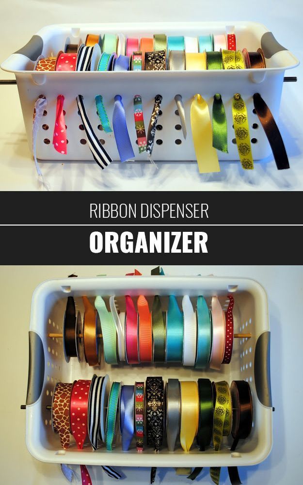 DIY Craft Room Ideas and Craft Room Organization Projects –  Ribbon Dispenser and Organizer  – Cool Ideas for Do It Yourself Craft