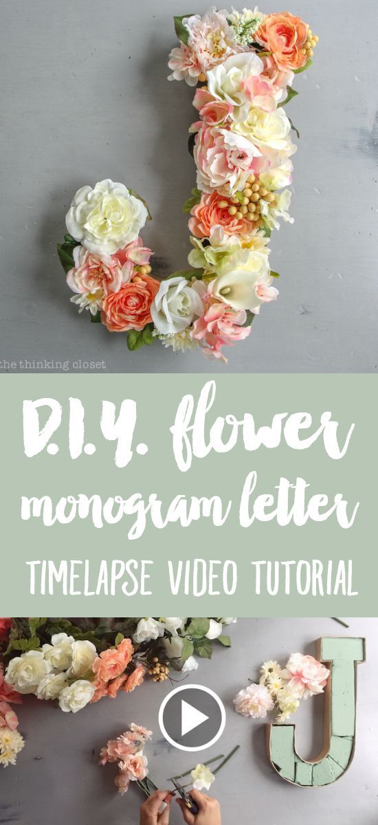 DIY Flower Monogram Letter for a Blooming First Birthday Bash, inspired by spring flowers in pink, blush, and white. Such a fun