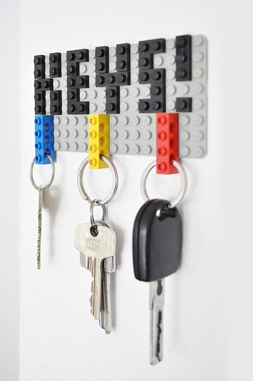 DIY Idea: Make a LEGO Key Organizer | Man Made DIY | Crafts for Men | Keywords: diy, how-to, organization, LEGO