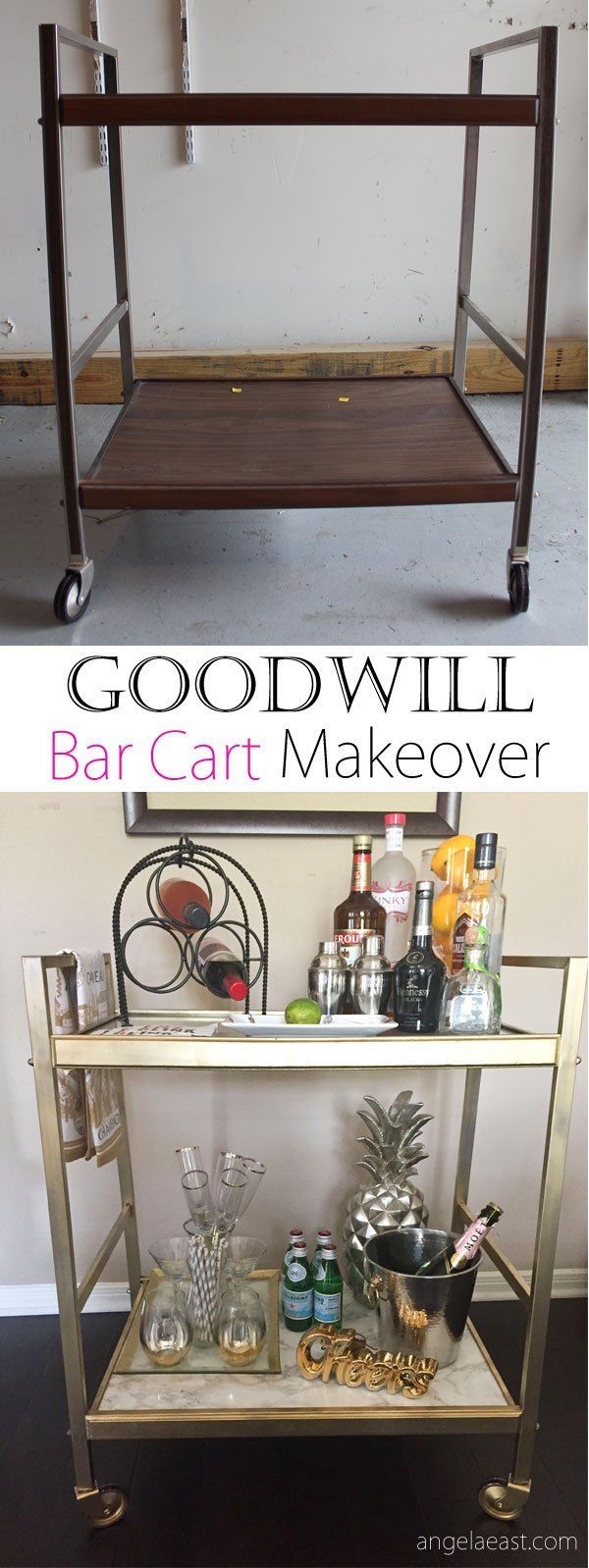 HOME SHOP DIYS TAKE A TOUR VIDEOS ABOUT              GOODWILL BAR CART MAKEOVER – THRIFT STORE DIY           I searched for an