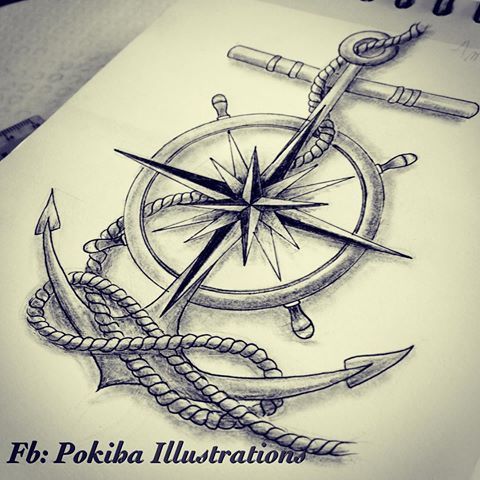 Image result for sailor compass anchor tattoos