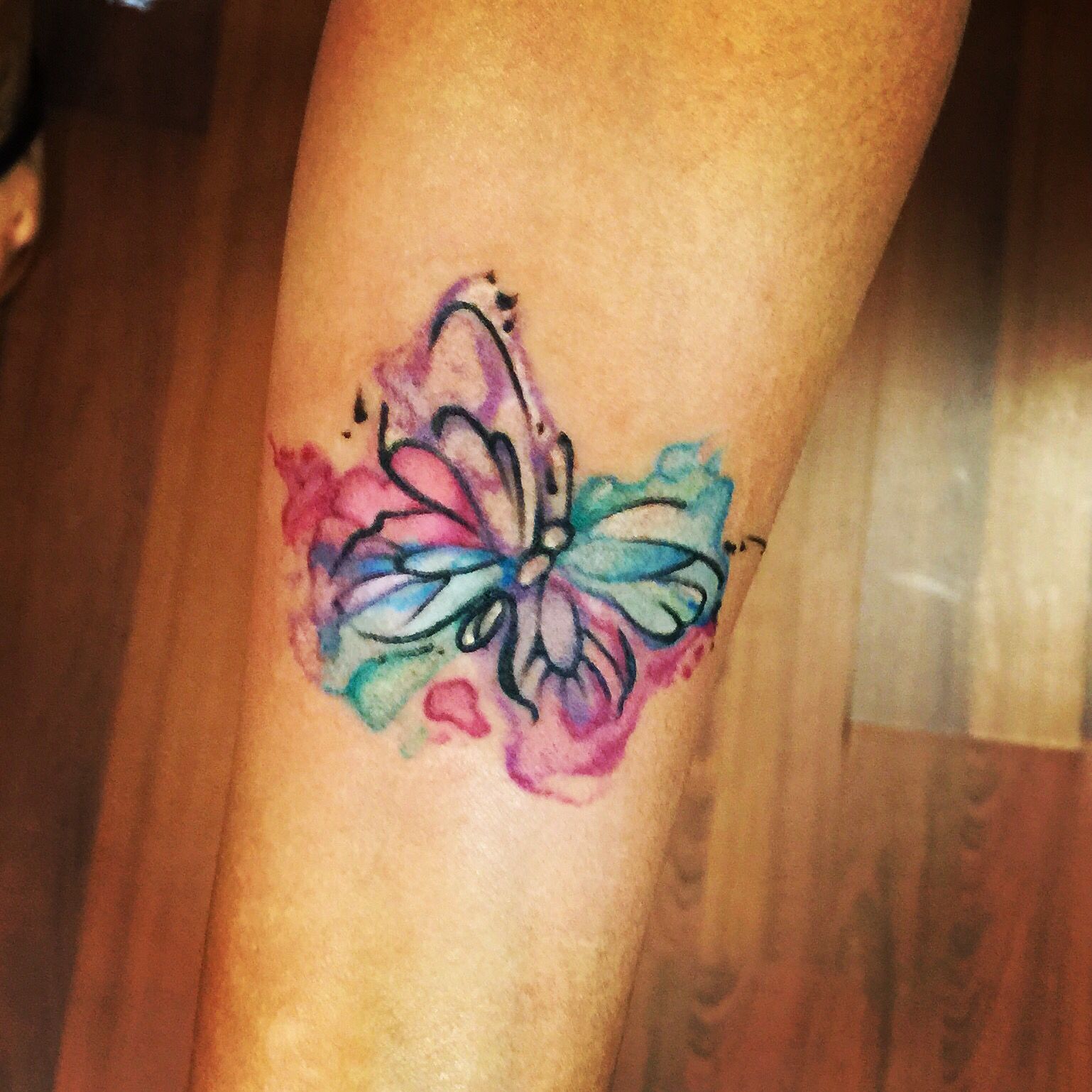 My new watercolor butterfly tattoo!!!! Cute and simple