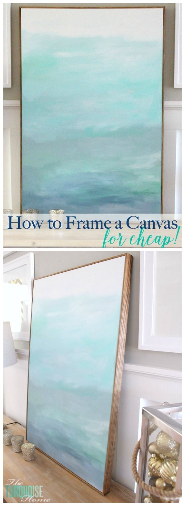 No WAY! This is such an easy (and cheap!) way frame a canvas. It makes a $22 DIY art piece look like it’s worth much more!!