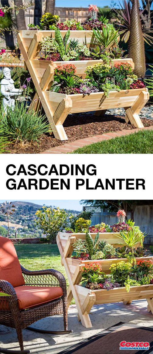 Not only can this CedarCraft Cascading Garden Planter help you display your assortment of flowers, succulents, and plants—it