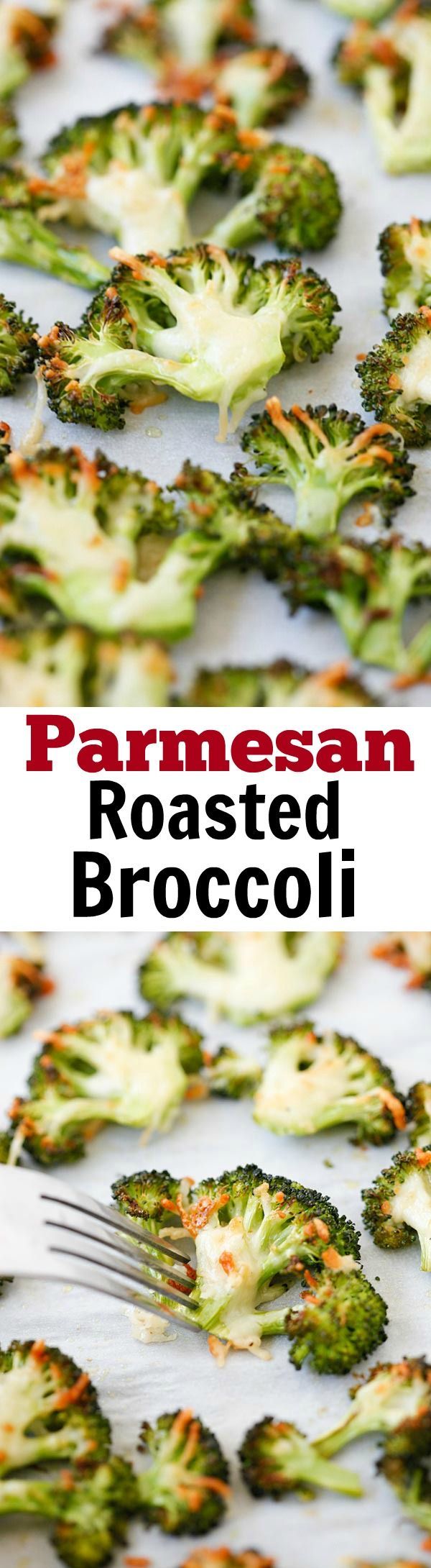 Parmesan Roasted Broccoli – easy delicious roasted broccoli recipe, with Parmesan cheese. 5 mins prep and 20 mins to dinner