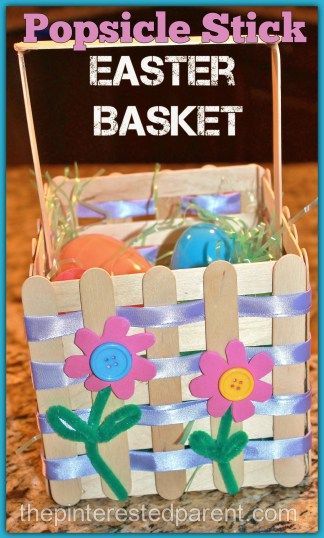 Popsicle Stick Easter Basket Craft