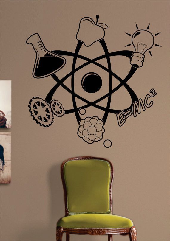 Science Atom Design Decal Sticker Wall Vinyl Art Home Room Decor
