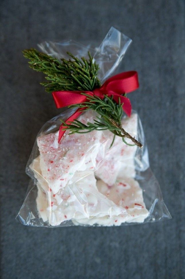 Send winter wedding guests home with a bag of peppermint bark.