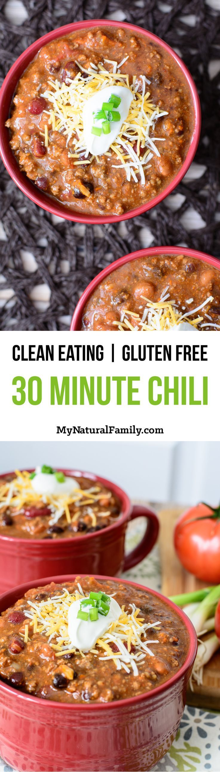 Super-Quick 30 Minute Chili Recipe {Gluten Free, Clean Eating} – I love how easy it is to throw this together. You literally just