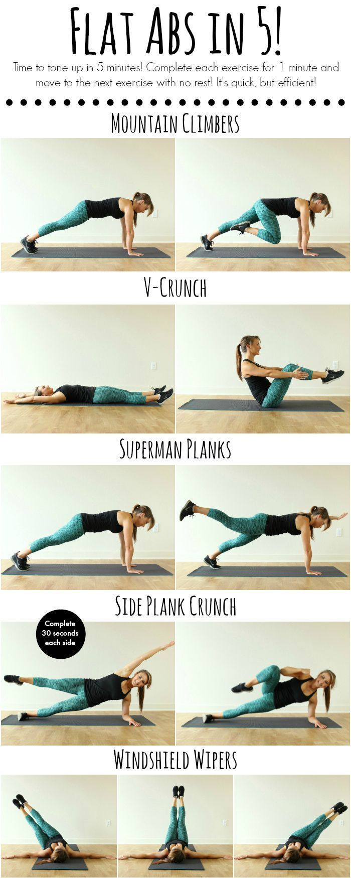 Tone up in 5 minutes with this quick and efficient ab workout! – Flat Abs in 5! | www.coovysports.com | #CoovySports.
