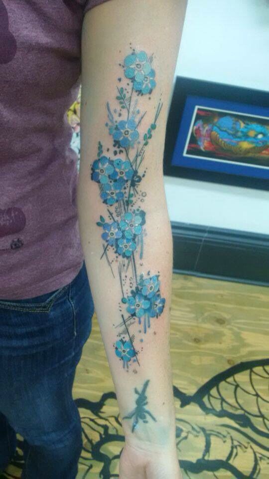 Watercolor forget me not Tattoo