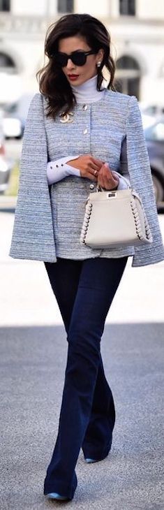 Women’s fashion | Flared pants with Coco Chanel chic blazer