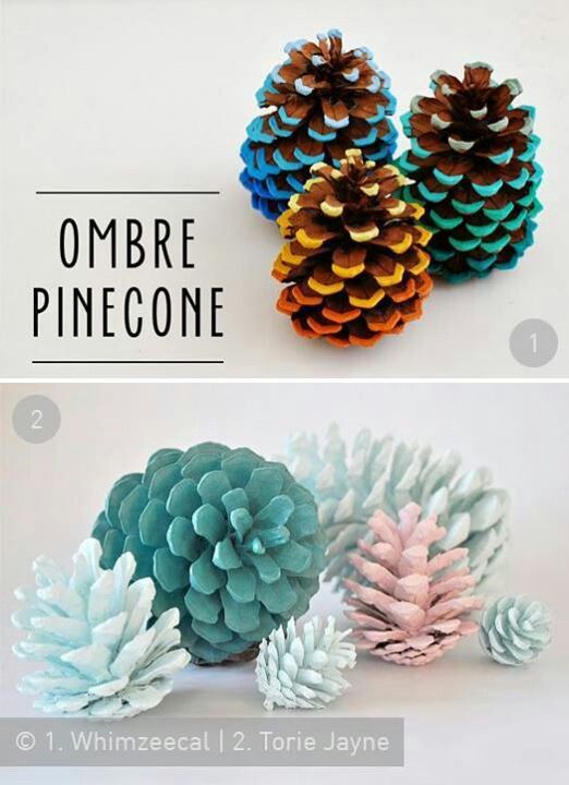Christmas decorations – Ombre Pine cones- perfect to go with my non-traditional Christmas decor
