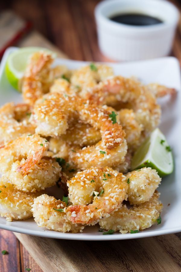 Crispy Sesame Panko Shrimp, tastes like tempura but without the deep-frying!