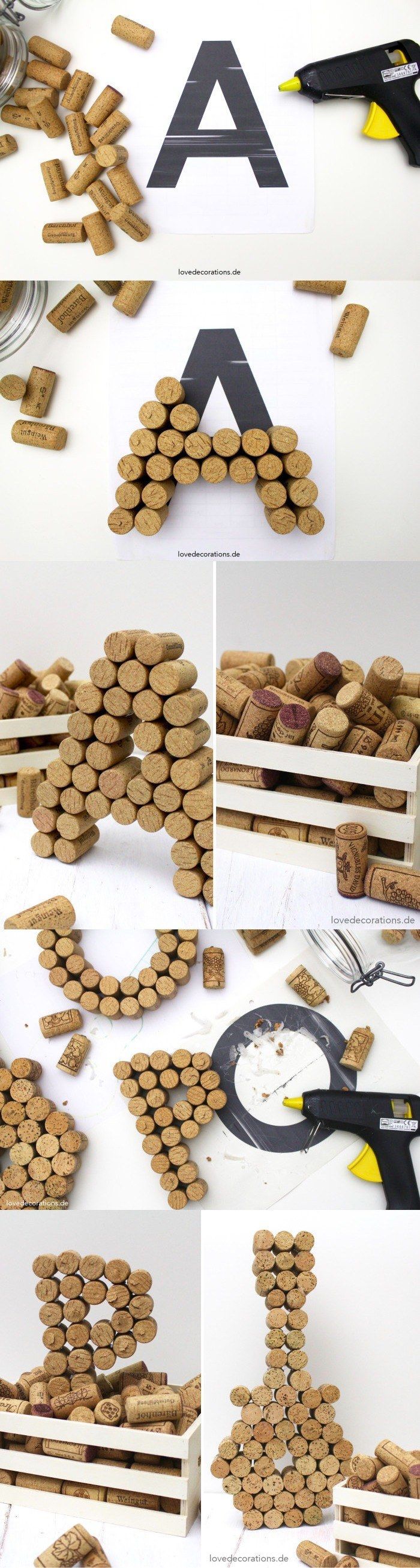 DIY Wine Cork Letters -lovedecorations.de – Letras para decorar con corcho