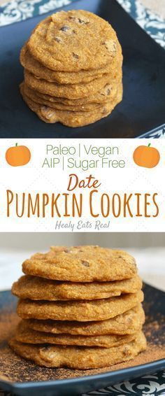 Healthy Date Pumpkin Cookies Recipe (Paleo, AIP, Vegan, Sugar Free, Gluten Free)– Great fall recipe for the holidays or