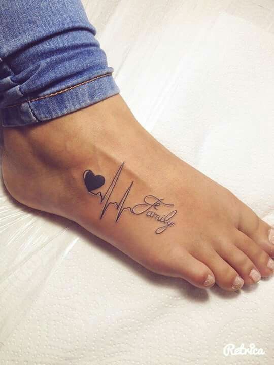 Love-heartbeat-family tattoo