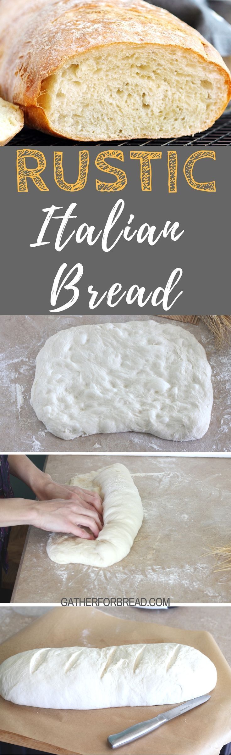 Rustic Italian Bread – How to make crusty homemade Italian bread loaf . Tender crumb, crisp crust. Perfect pasta, soup and Sunday