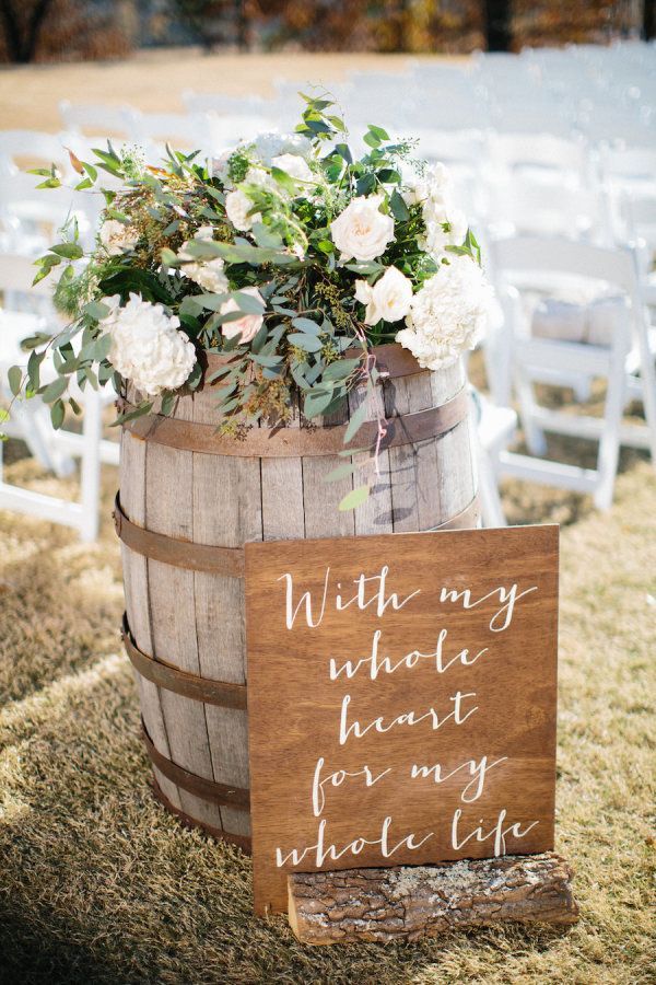 With my whole heart for my whole life rustic wedding sign: