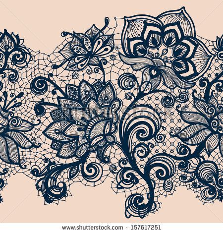 Abstract Lace Ribbon Seamless Pattern. Template frame design for card. Lace Doily. Can be used for packaging, invitations, and template.  by... -   21 lace thigh tattoo
 ideas