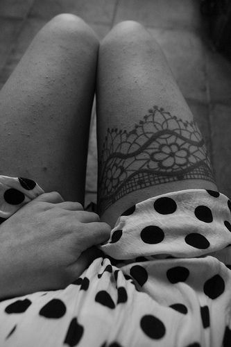 Lace -   21 lace thigh tattoo
 ideas