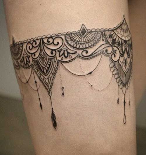 garder tattooo - Google Search -   21 lace thigh tattoo
 ideas