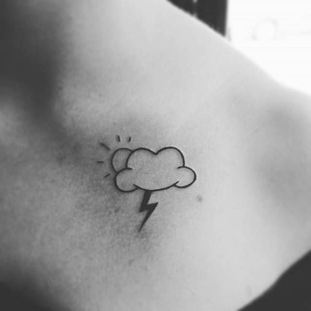 23 Cute Cloud Tattoo Designs and Ideas -   22 cute tattoo
 ideas